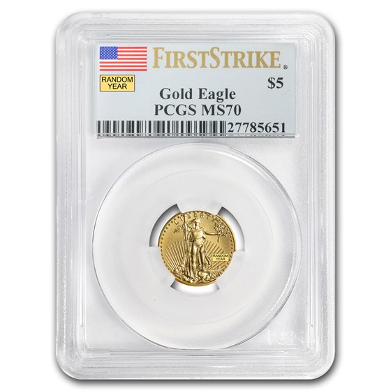 1/10 oz Gold American Eagle MS-70 PCGS (Random Year) 1/10 oz Gold American Eagle MS-70 PCGS (Random Year)